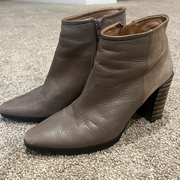 Hispanitas Taupe Leather Boots Size 38 - Picture 1 of 5